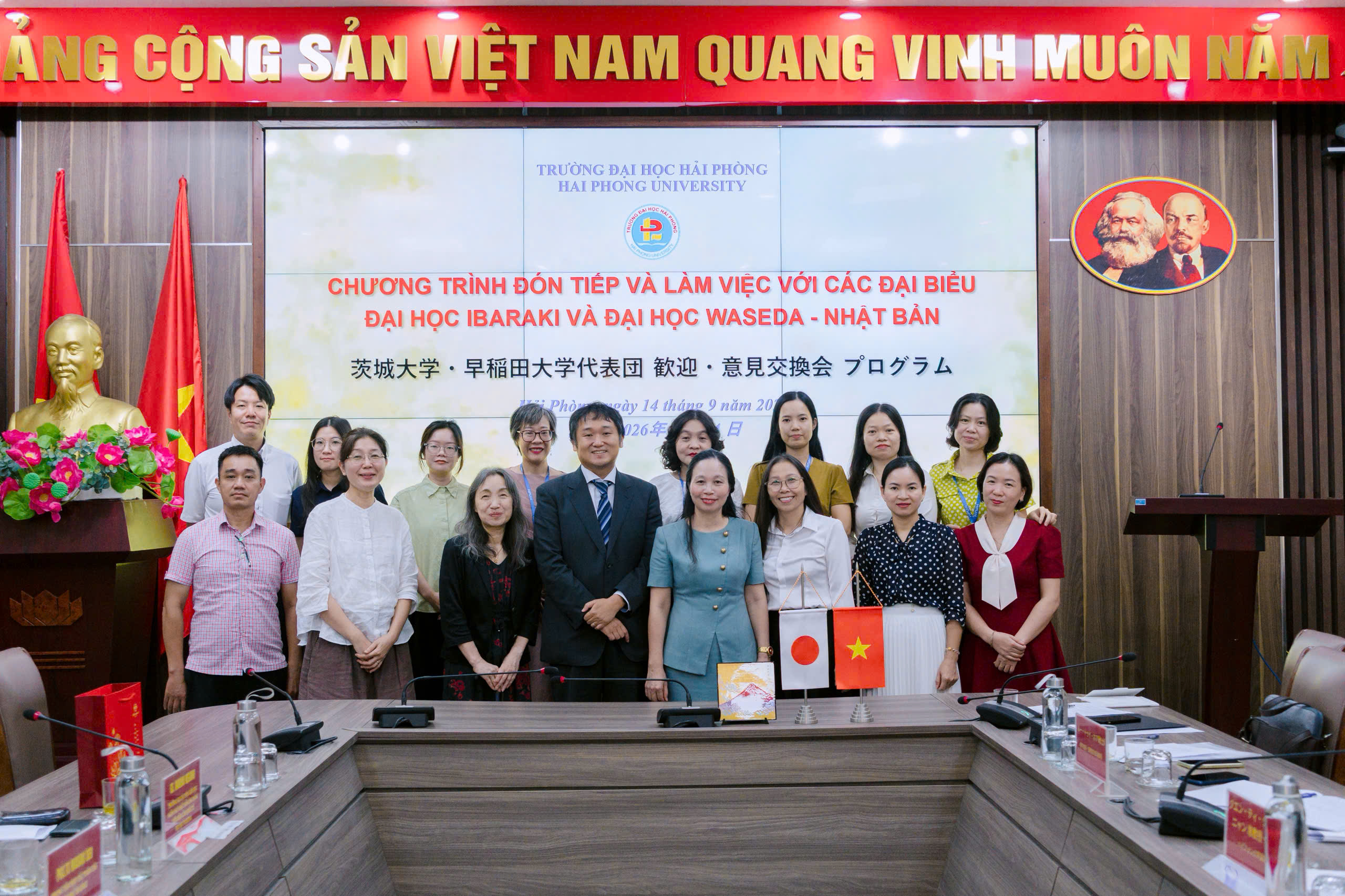 Trường Đại học Hải Phòng đón tiếp và làm việc với Đại diện Đại học Ibaraki và Đại học Waseda (Nhật Bản)